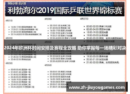 2024年欧洲杯时间安排及赛程全攻略 助你掌握每一场精彩对决